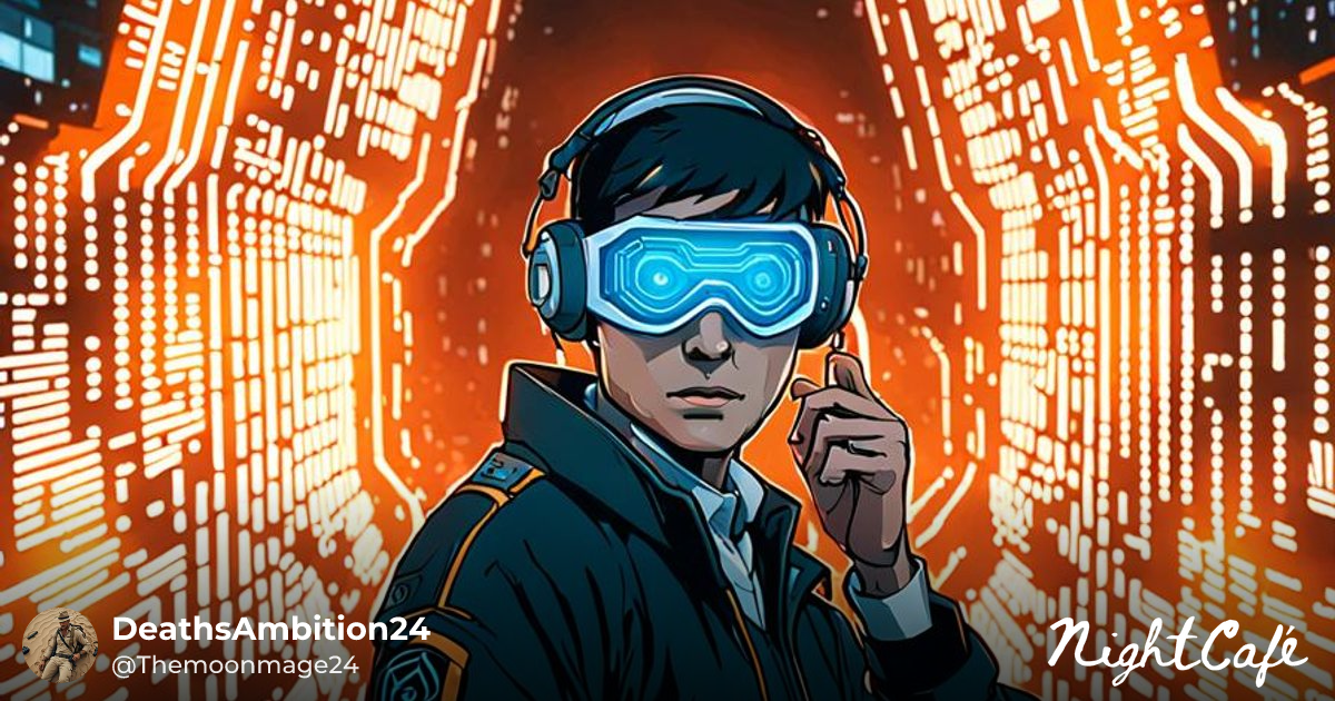 Cyborg AI Netrunner Transcends Code - AI Art