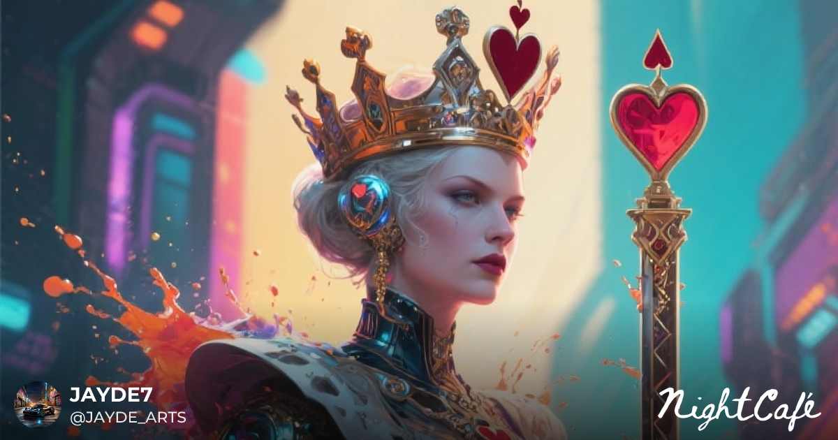 Futuristic Queen Of Hearts Ruler, Hyperrealistic C... - AI Art