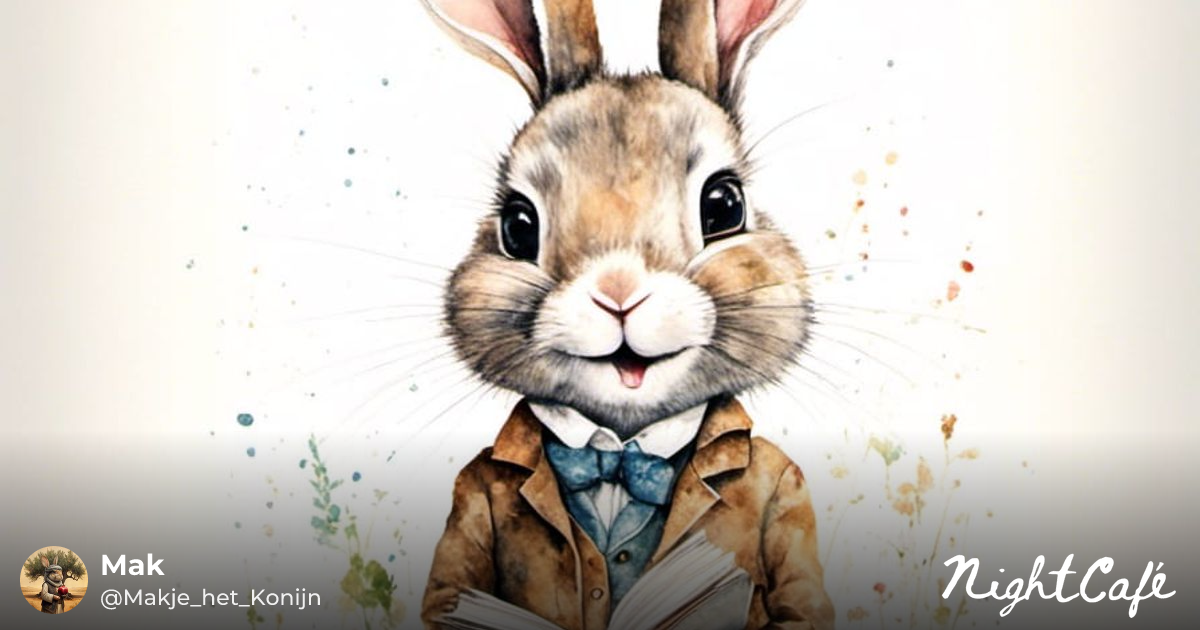 Rabbit (Kyoot + Neo-expressionism) - Adorable Rabbit in Beat...