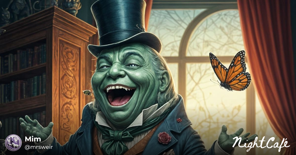 Victorian Caterpillar and Butterfly: Rackham-Style... - AI Art