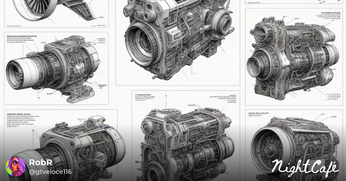 Aeronautical Engineering Exploded View in Comic Bo... - AI Art