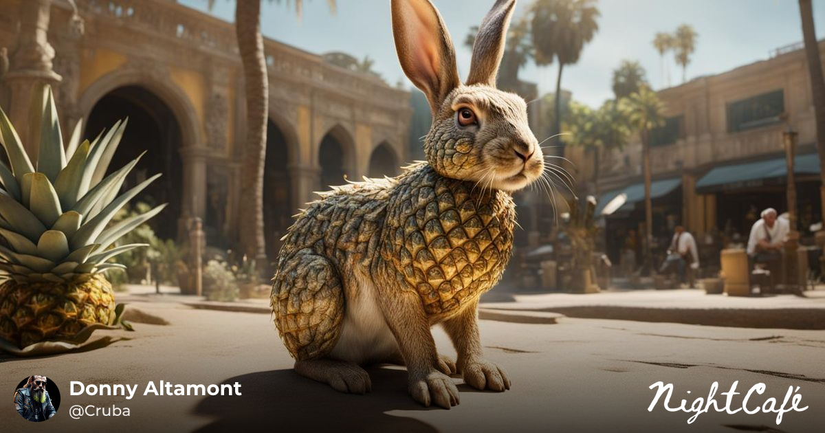 Rabbit Pinapple Chimera - Hyperrealistic Rabbit Pineapple Ch...