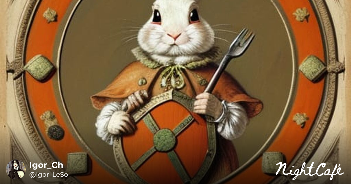 Baroque Rabbit with Tainted Carrot Shield - AI Art