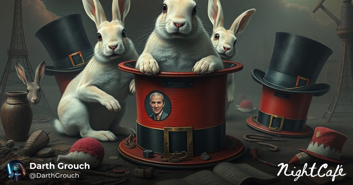 Surreal Dystopian Rabbits in Hats - AI Art