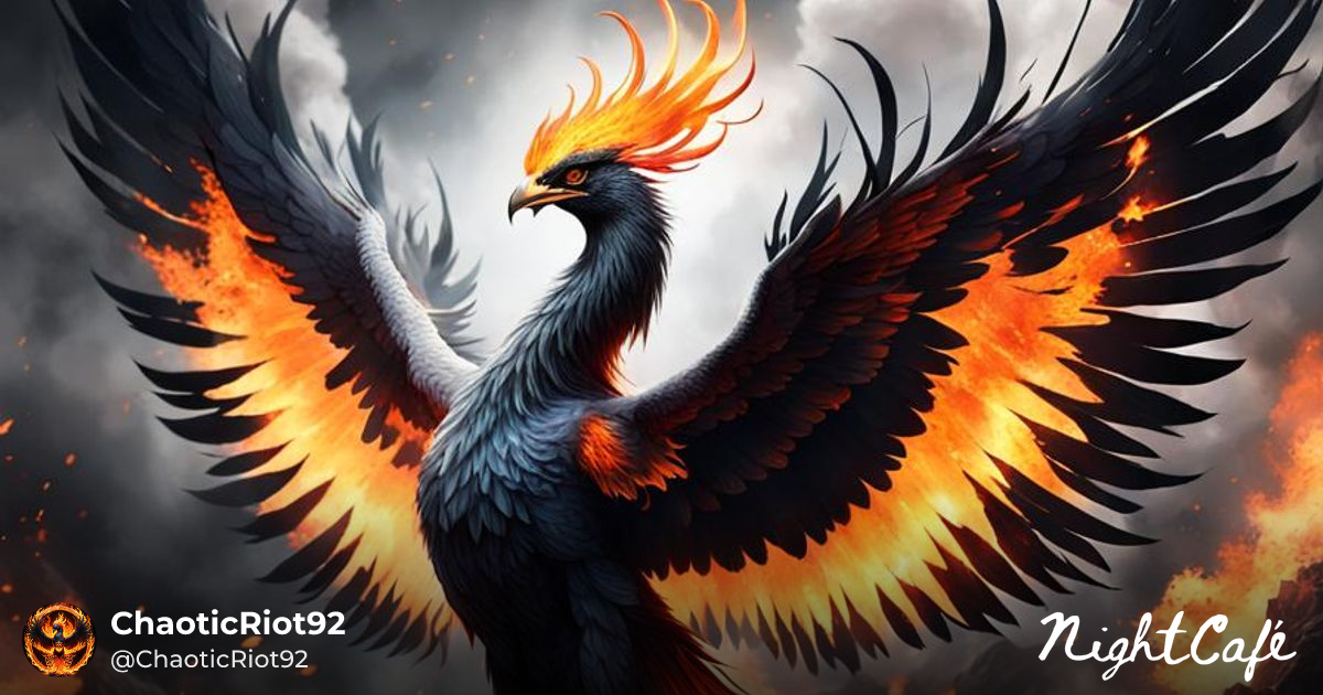 Phoenix Rising: Dramatic Digital Matte Painting - AI Art