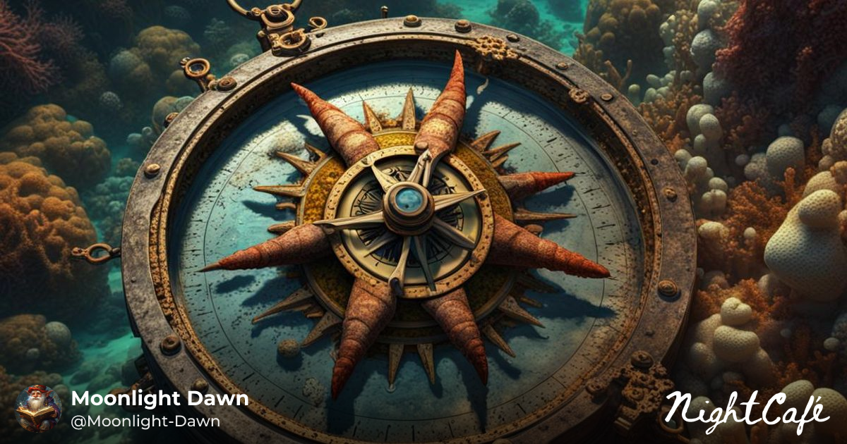 Old Rusty Compass on the Ocean Floor