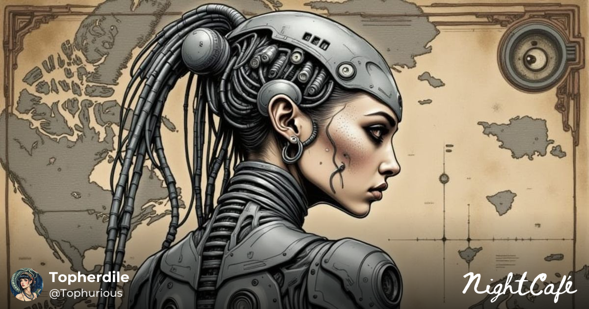 Technomagick Map Editor - Cyborg Woman with World Map Dress ...