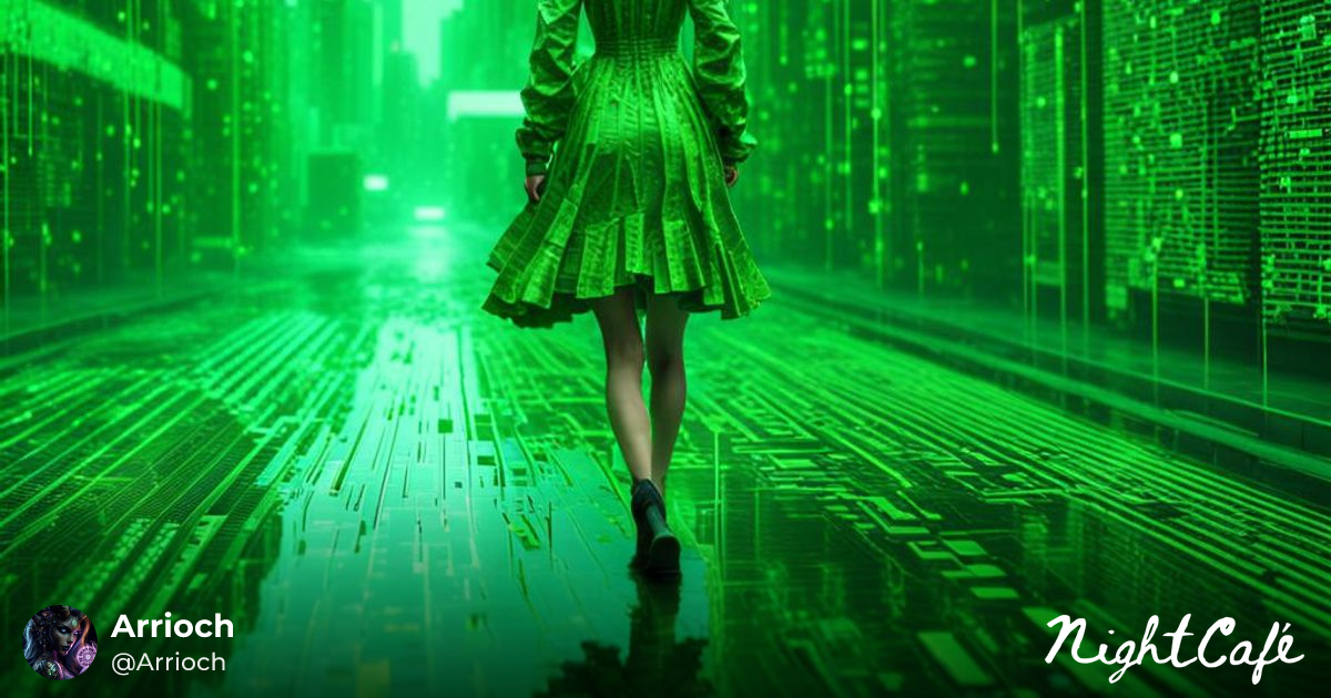 Raining ASCII Art in Geometric Futuristic Style - AI Art