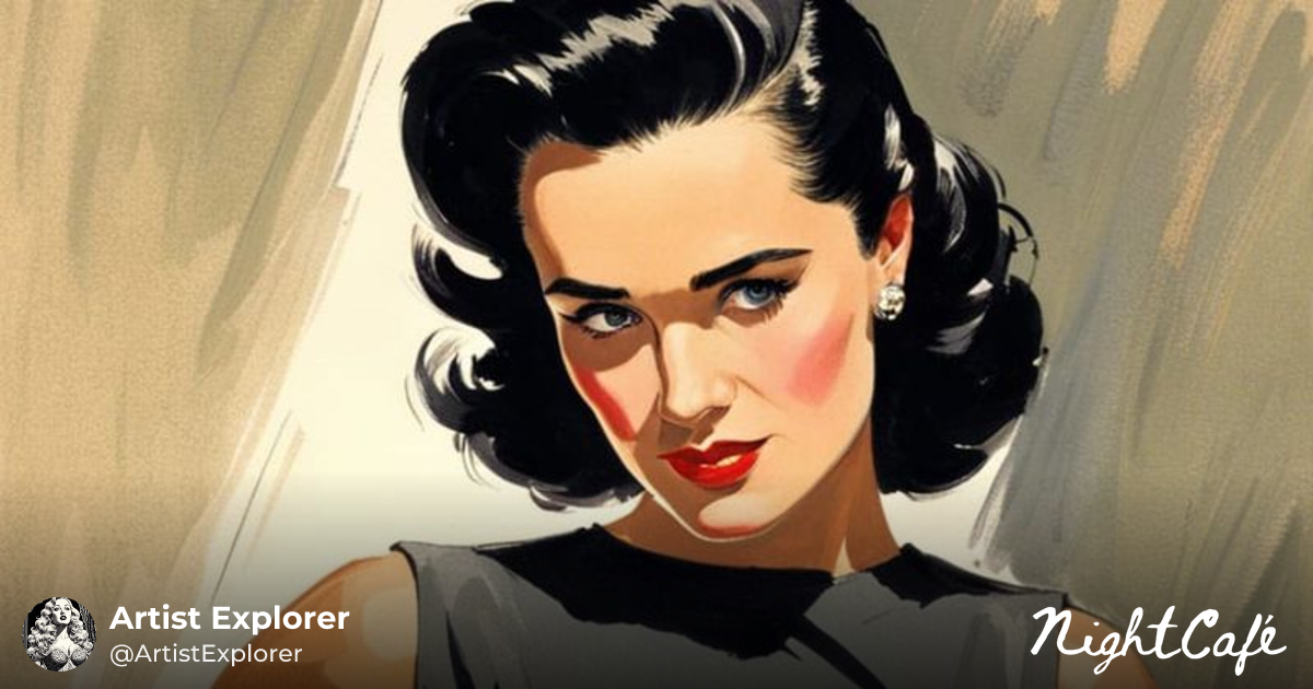 In the style of Coby Whitmore - Vintage Portrait Illustratio...