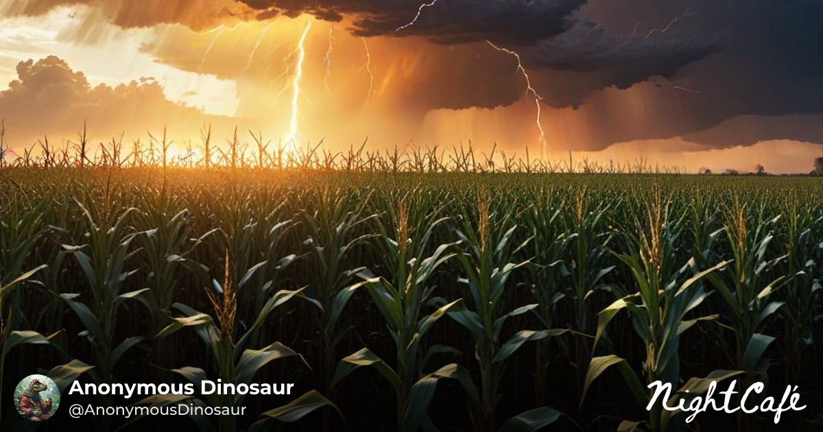 lightning bolts in a corn field - Electric Storm Strikes Cor...