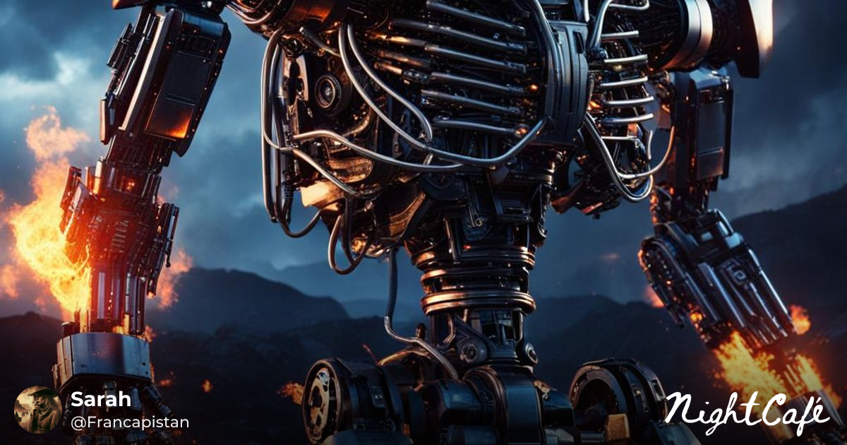 Terminator Art 8 - Terminator Rises: Cinematic Robot in Blaz...