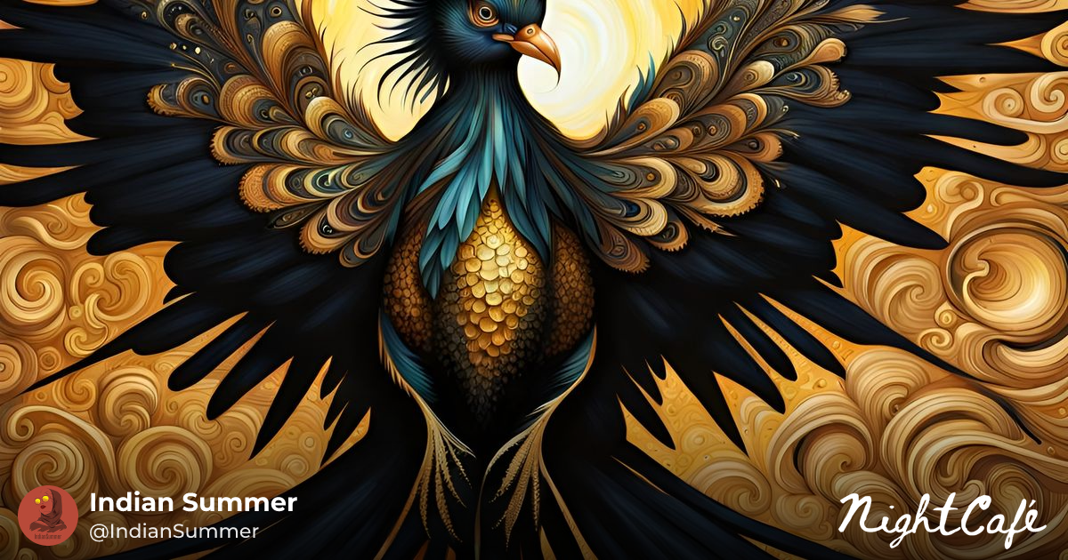 In Paradise - Ornate Exotic Bird in Exploding Splash Paintin...