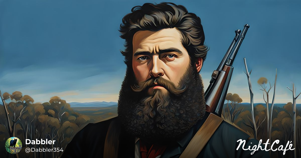 Bushranger - Australian Bush Outlaw Portrait as Impasto Oil ...
