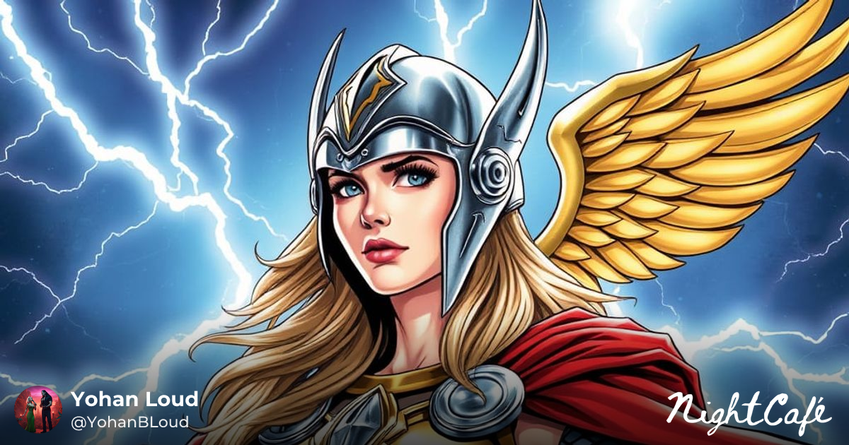 Thorine Warrior Goddess in Norse Battle Armor with... - AI Art