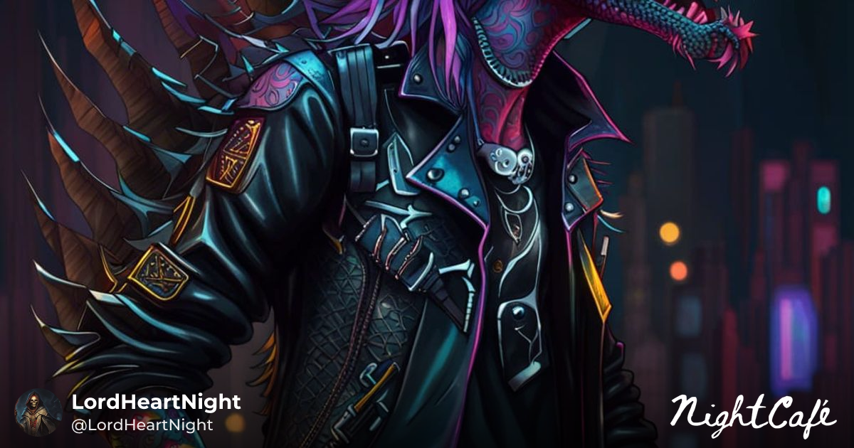 a dragon cyberpunk rocker - Cyberpunk Dragon Rocker with Tec...