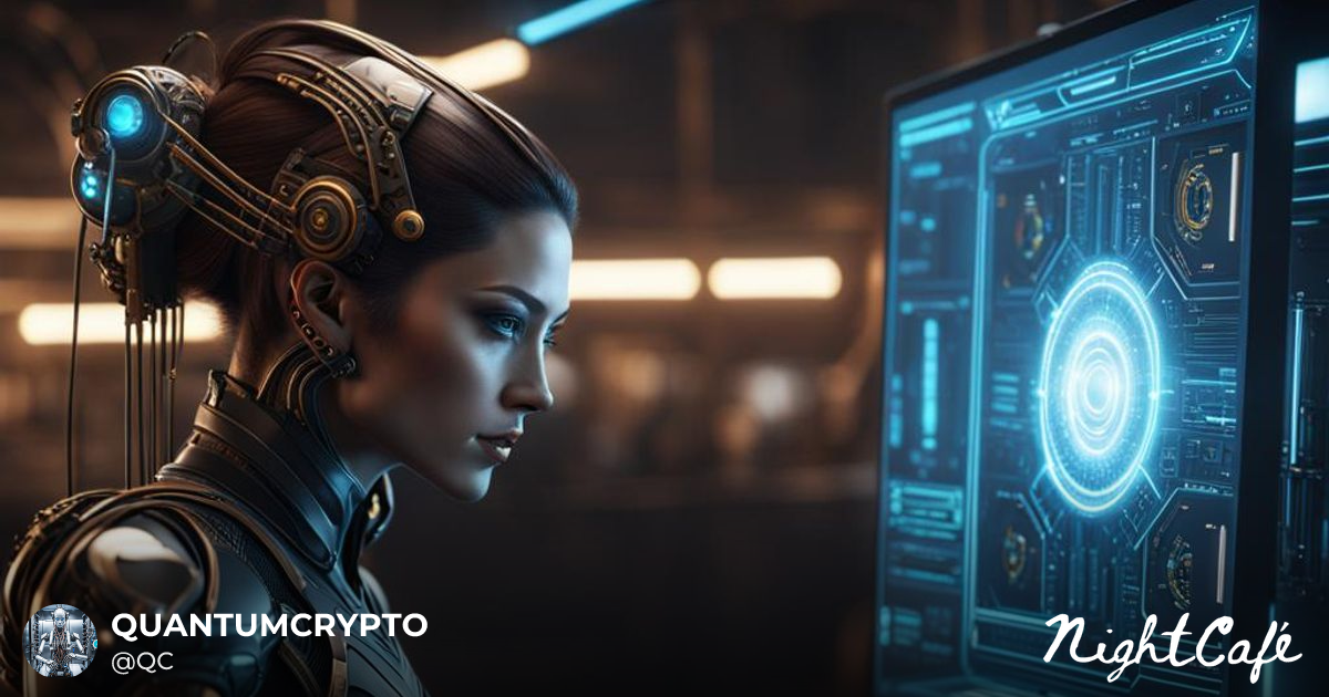 Humanoid Creating Quantum Computer Interface - AI Art