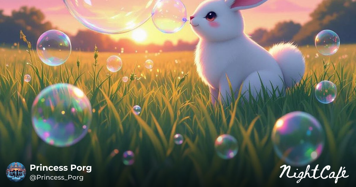 Fantastical Creature Blowing Rabbit Bubbles at Sun... - AI Art