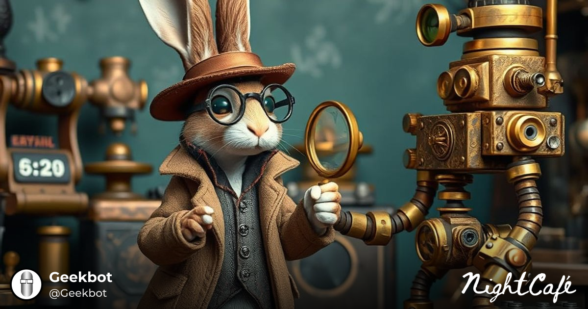 Steampunk Rabbit Detective and Robot in Claymation... - AI Art