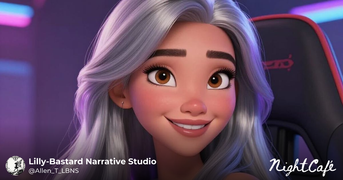 Animated Realism Portrait of Gamer Girl with Silve... - AI Art