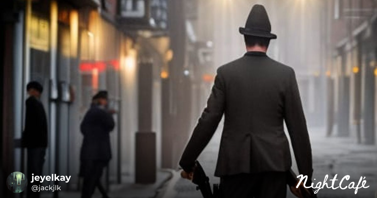 Hot Fuzz Inspired Character Walking Down Street - AI Art