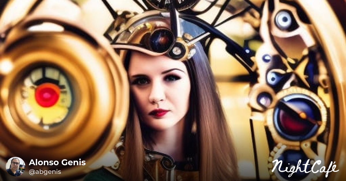 A clockwork girl - Steampunk Elf in Clockwork Mechanism Port...