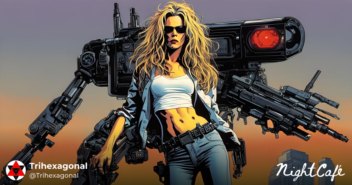 Lethal Cyberpunk Sheri Moon Zombie Terminator - AI Art