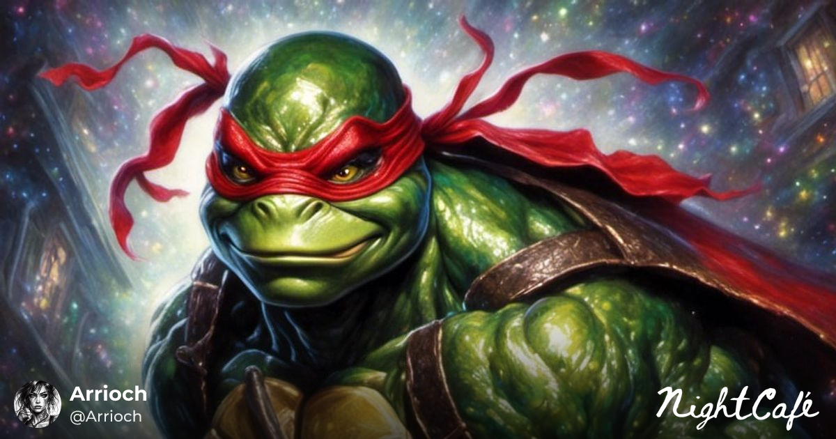 Demonic Boxing Teenage Mutant Ninja Turtle Raphael - AI Art