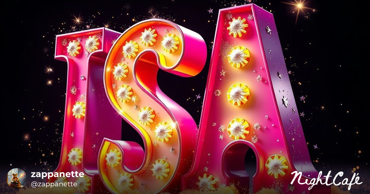 Vibrant 3D Letters ISA in Carnival Style - AI Art