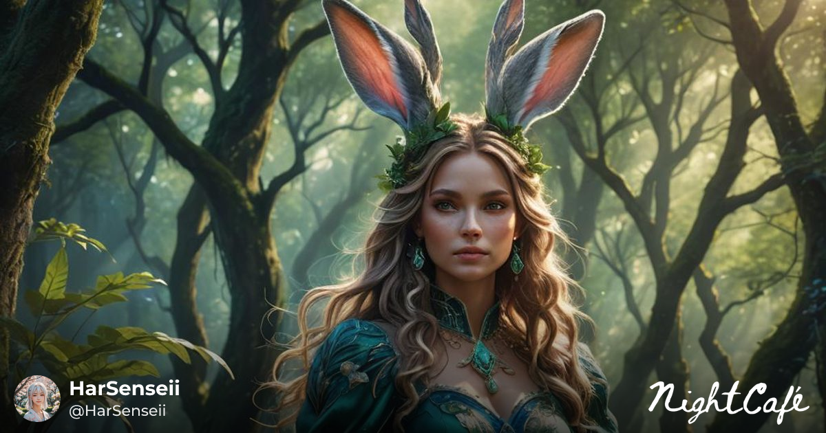 Hyper realistic beautiful rabbit woman