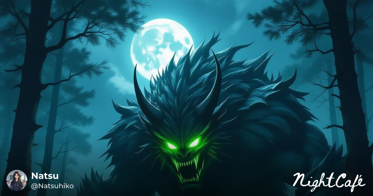 悪魔を打ち倒そうとしている侍 - Samurai Battles Colossal Demon in Misty For...