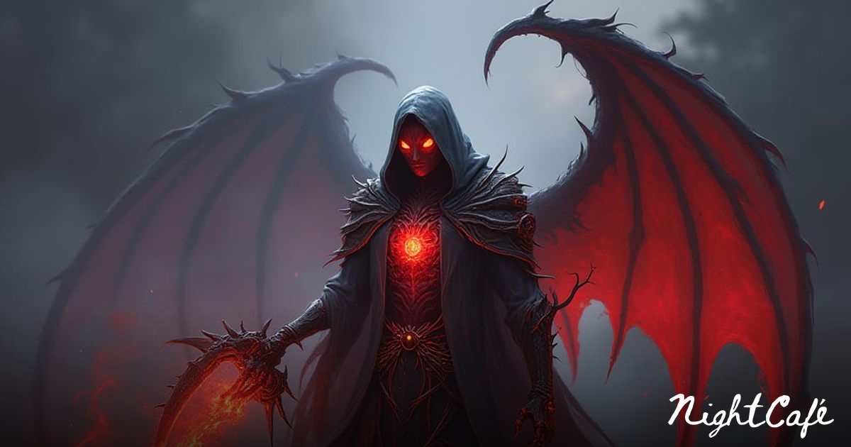 Ember Wraith Rises From Fiery Rift - AI Art