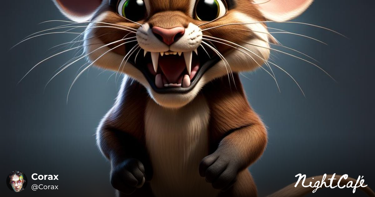 Big angry sabertooth mouse