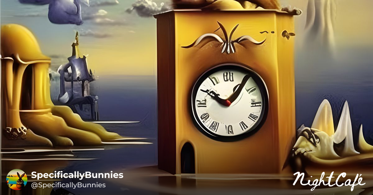 melting clock rabbit 17 - Surreal Melting Clock Rabbit in Dr...