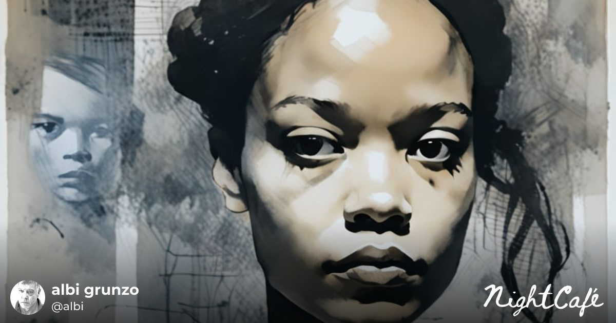 Brooding Female Portrait in Expressionist Style - AI Art