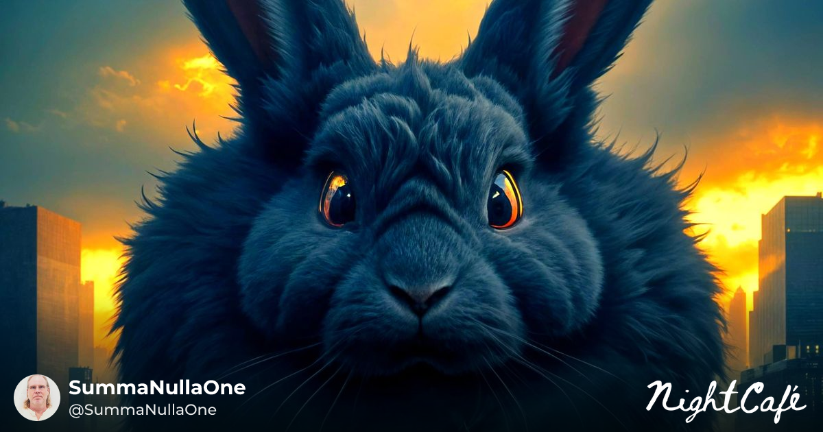 Giant Fluffy Rabbit Devastates New York Skyline in... - AI Art