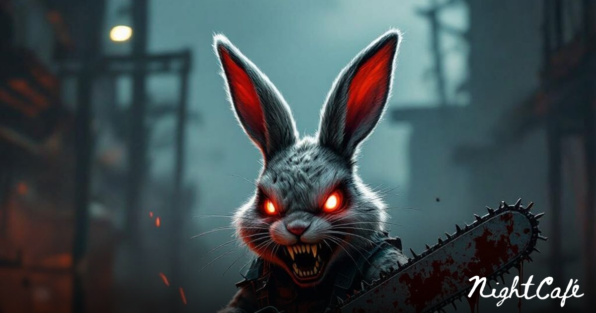 chainsaw killer rabbit - Terrifying Rabbit with Chainsaw i...