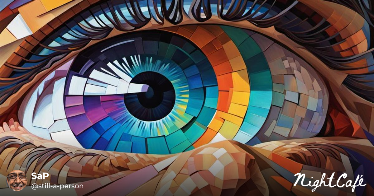 Cyclops - Bionic Eyes Portrait in Geometric Art Deco Style