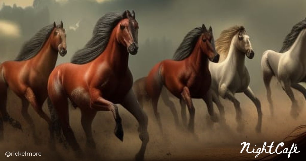 AI Horses Racing with Flowing Manes - AI Art
