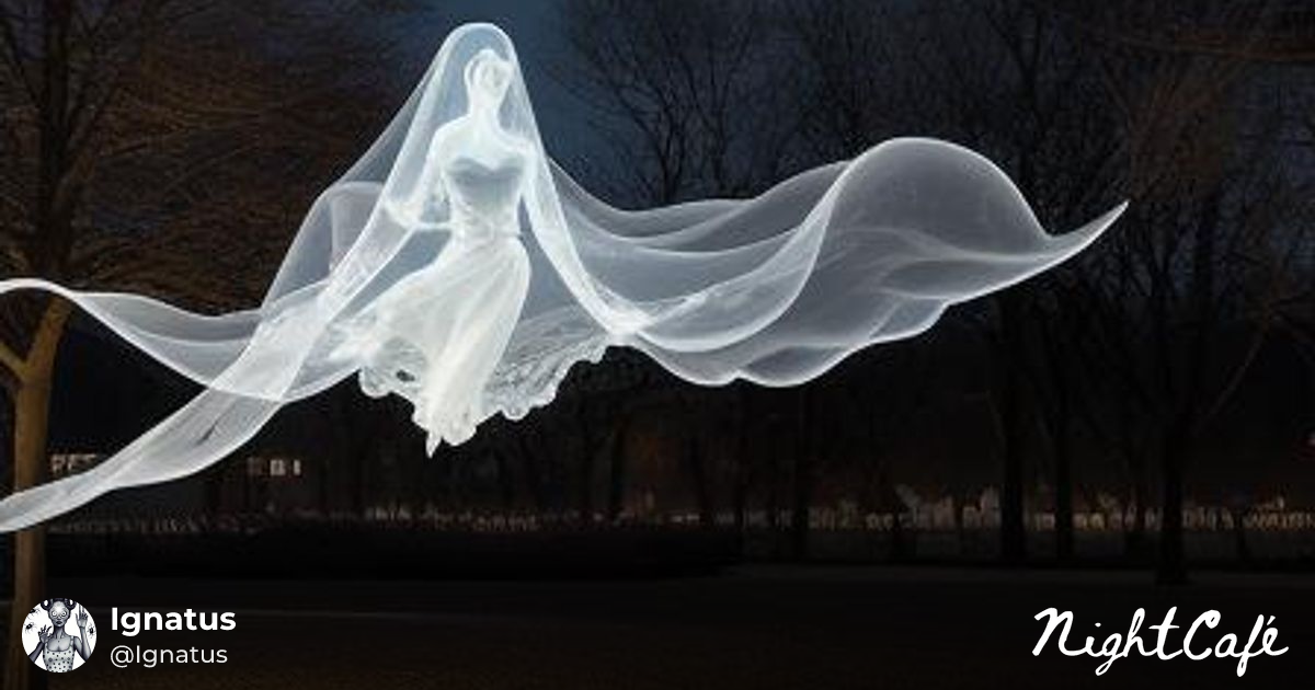 flight of a ghost - Translucent Ghost Gliding in Dark Novemb...