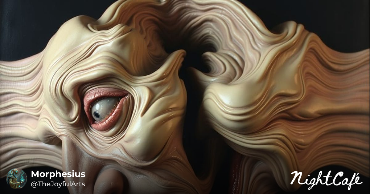 Distorted Human Face in Surrealist Style - AI Art