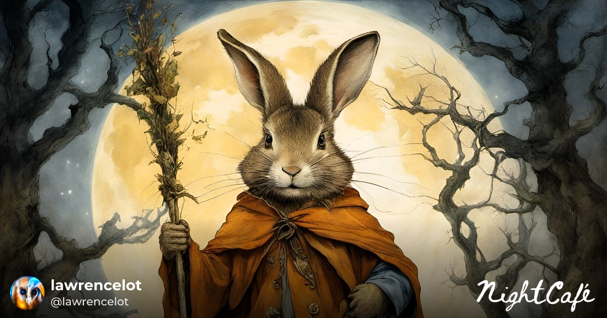 Keeper of the Patch - Magical Rabbit Wizard in Autumnal Pump...
