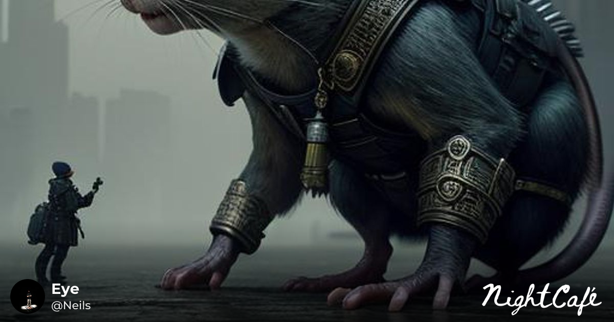 rat talking to a police-officer - Rat Chatting with Police O...