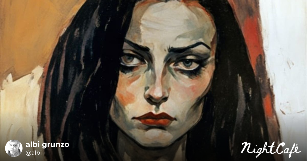 Brooding Female Portrait in Expressionist Style - AI Art