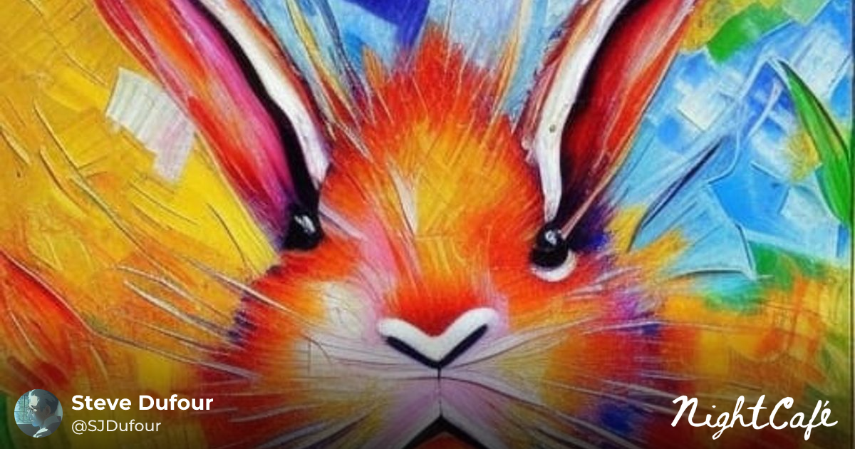 Year of the Rabbit: Expressionist Oil Painting - AI Art