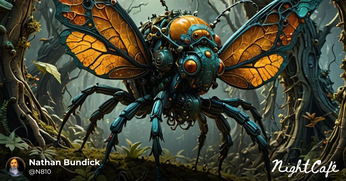 Fractal Insect Emerges from Forest: Detailed Matte... - AI Art