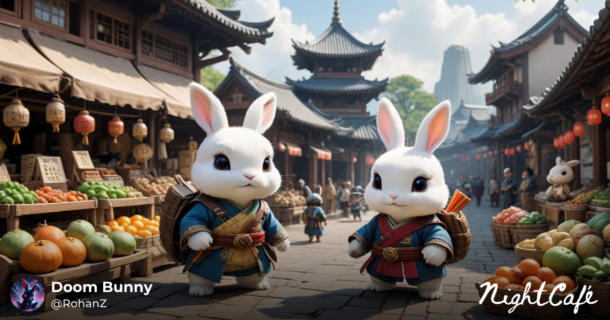 cute chibi rabbit turtle hybrids set out on an adventure in a wuxia ...