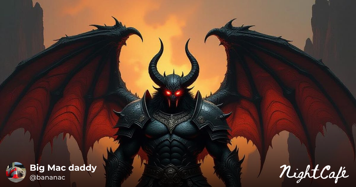 The demon - Colossal Demon in Hell's Depths: Hyperrealistic ...