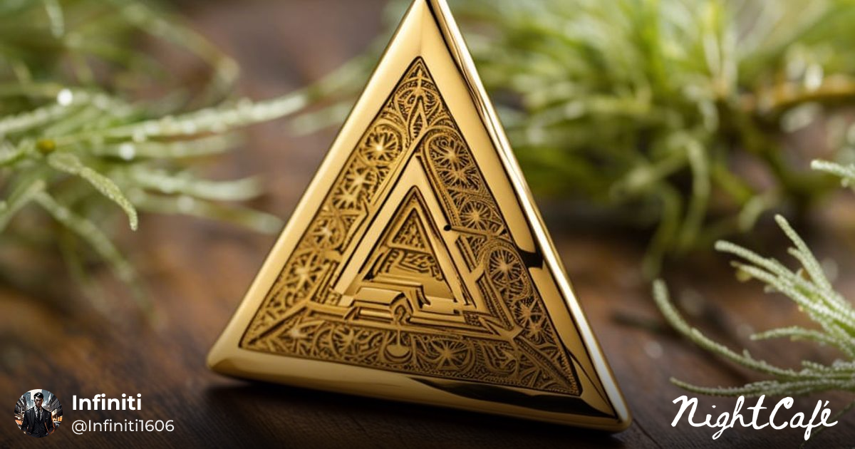 Gold Triangle Coin - Golden Triangle Token with Asian Symbol
