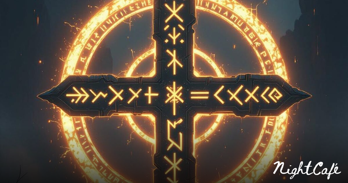 Mystical Sigil with Glowing Runes in Sci-Fi Style - AI Art