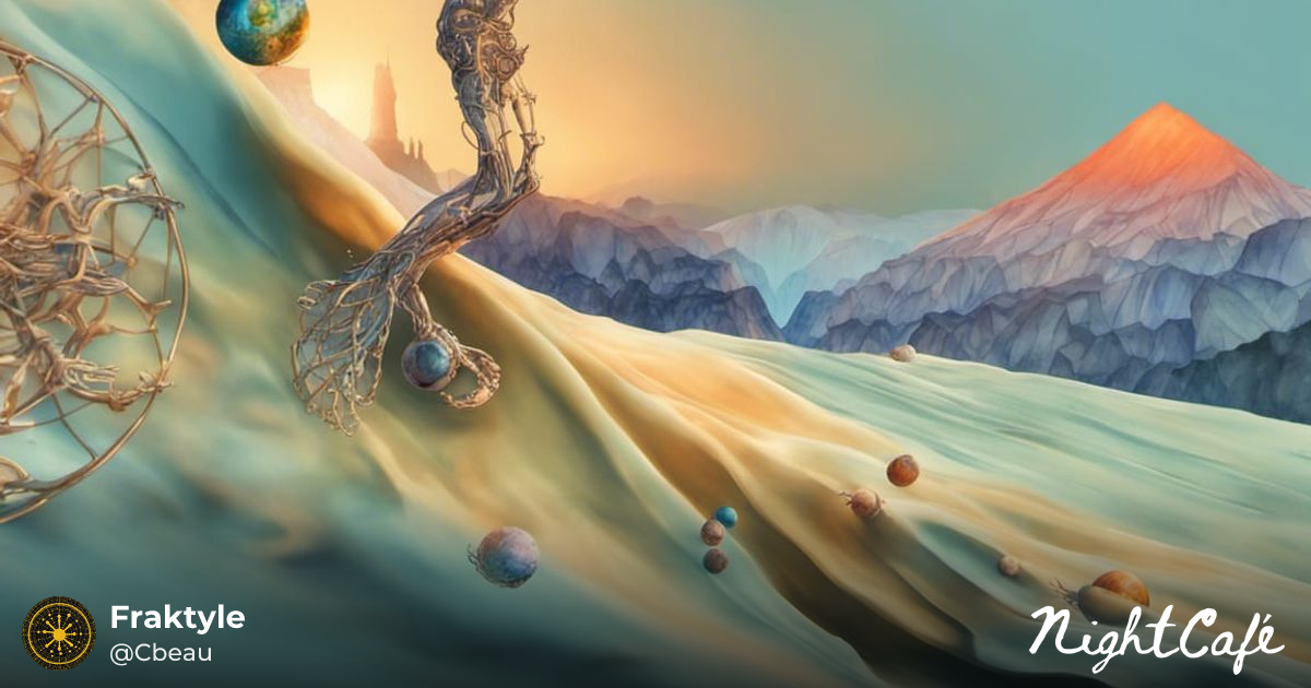 Fractal Water Interface with Rune Etchings - AI Art